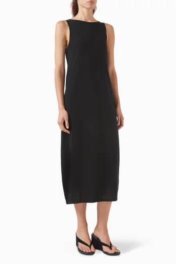 Round-neck Dress in Wool Blend