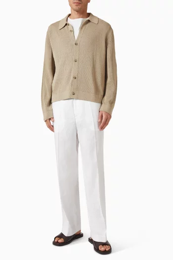 Knitted Cardigan in Cotton-paper Blend