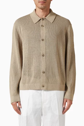 Knitted Cardigan in Cotton-paper Blend