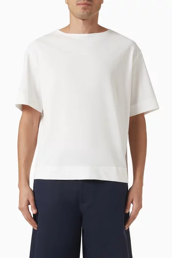 Boat-neck T-shirt in Cotton-jersey