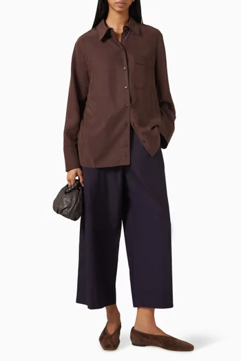 Straight-leg Pants in Cotton Blend