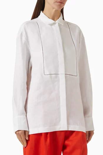 Embroidered Shirt in Linen