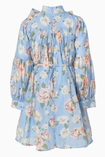 Vintage Rose-Print Dress