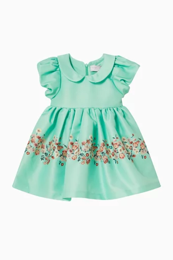 Floral-print Collar Dress