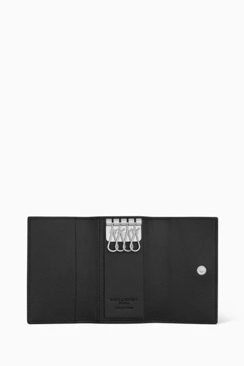 Paris Slim Keycase in Grain De Poudre Leather