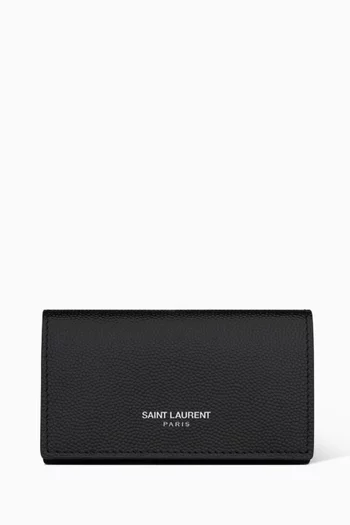 Paris Slim Keycase in Grain De Poudre Leather