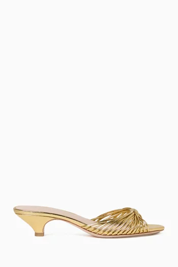 Dixie 40 Mule Sandals in Metallic Leather