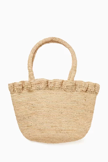Medium Cyrus Tote Bag in Raffia