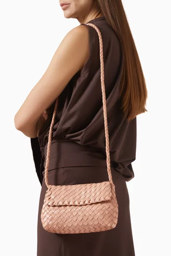 Vinnie Small Crossbody Bag in Woven Leather