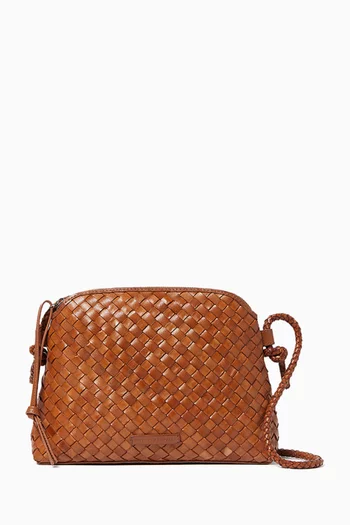 Medium Mallory Crossbody Bag in Woven Leather