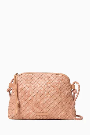 Medium Mallory Crossbody Bag in Woven Leather