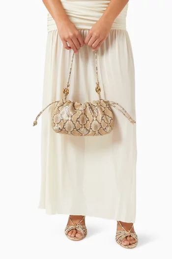Kiri Shoulder Bag in Snake-embossed Leather