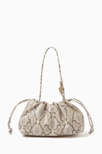 Kiri Shoulder Bag in Snake-embossed Leather