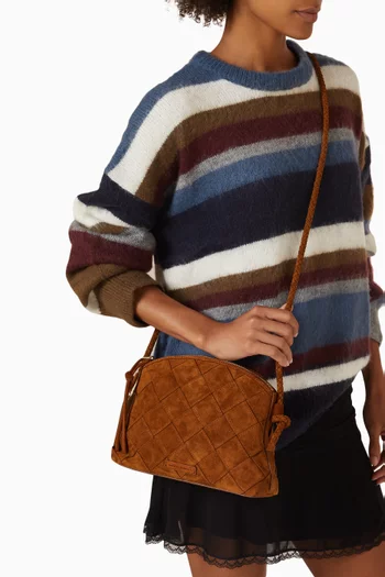 Medium Mallory Crossbody Bag in Suede
