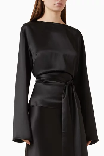 Alba Tie-waist Cropped Top in Satin