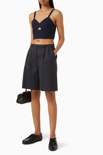 Bustier Top in Wool Sablé