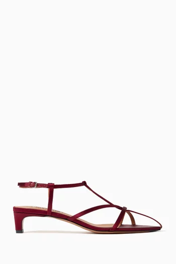 Crystal Cage Sandals in Satin