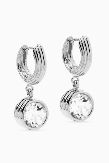 Mini Non-Conformist Topaz Hoop Earrings in Sterling Silver