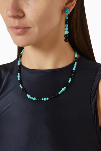 Modulor Onyx & Turquoise Necklace in Sterling Silver