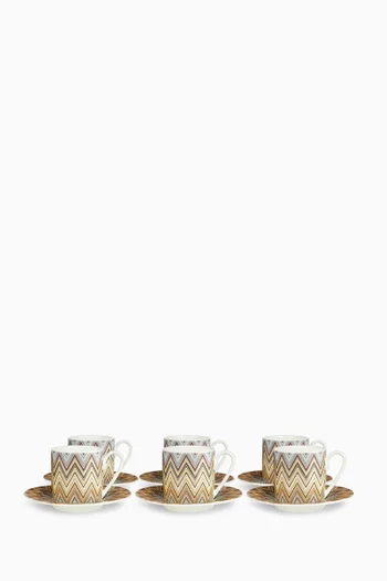 Jarris Coffee Cup & Saucer, Set of 6