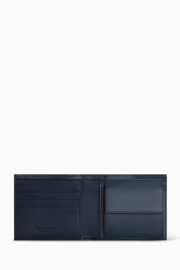 Bi-fold Wallet in Intrecciato Leather