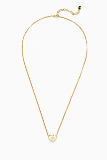 Heart Pendant Necklace in Gold-tone Brass