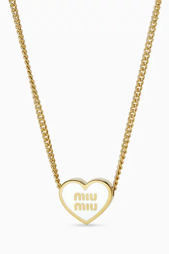 Heart Pendant Necklace in Gold-tone Brass