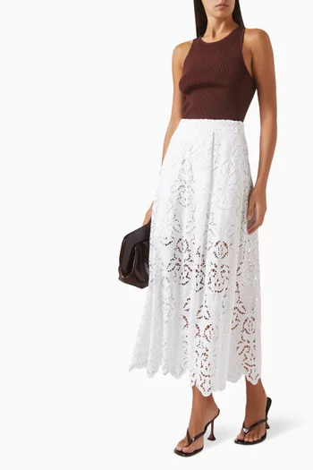 Stacy Midi Skirt in Cotton