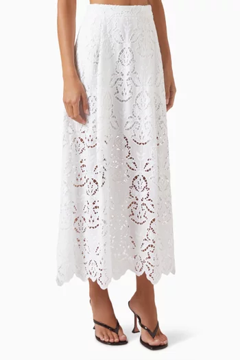 Stacy Midi Skirt in Cotton