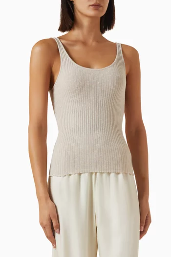 Military Rib Slim Tank Top in Stretch Cotton