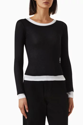 Tissue Jersey Layered Top in Supima Cotton