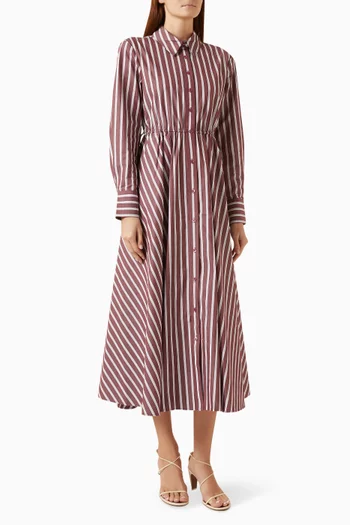 Anika Striped Shirt Dress in Cotton-poplin