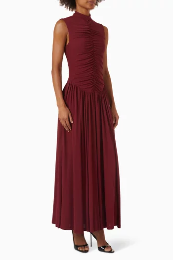 Faria Ruched Dress in Matte-jersey