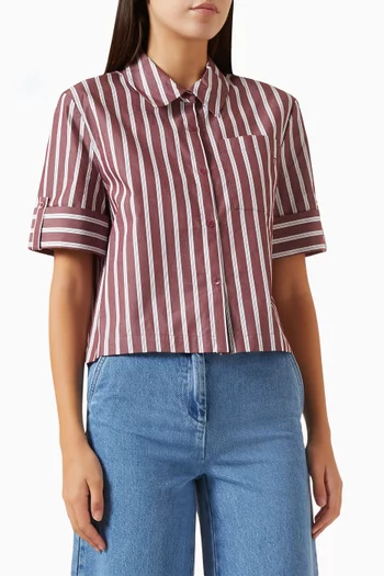 Brooks Crop Shirt in Cotton-poplin