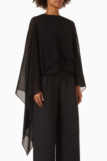 Deia Layered Cape Top in Chiffon