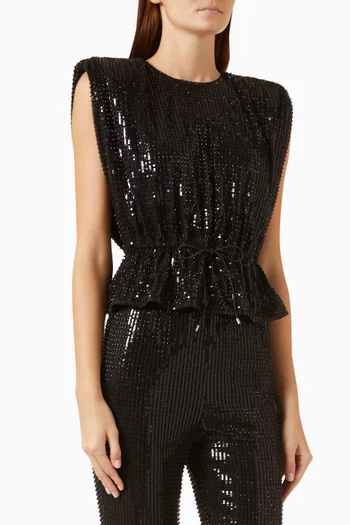 Talon Beaded Top in Mesh