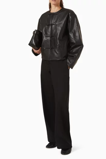 Wide-waistband Pants in Wool