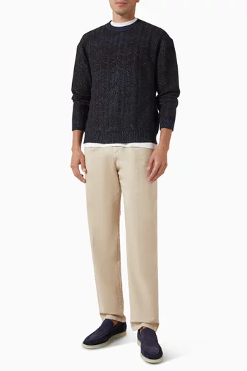 Zig Zag Crewneck Sweater in Knit
