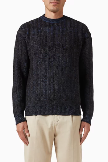 Zig Zag Crewneck Sweater in Knit