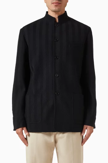 Stand-collar Jacquard Jacket