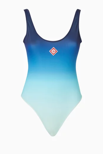 Gradient Printed One-piece Swimsuit