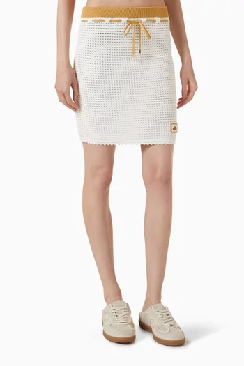 Tuck Stitch Mini Skirt in Lace-knit