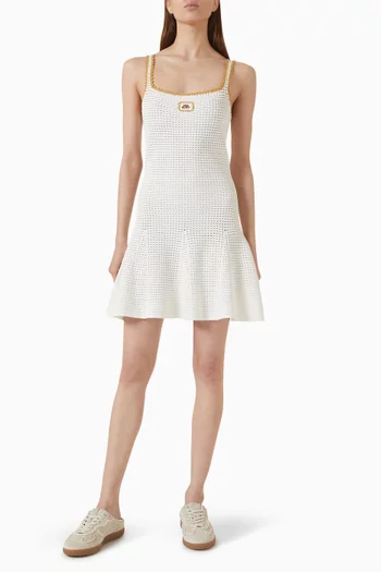 Tuck Stitch Mini Dress in Lace-knit