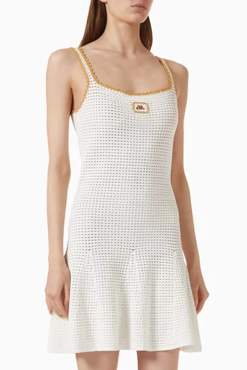 Tuck Stitch Mini Dress in Lace-knit