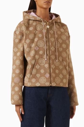 Monogram Hooded Jacket in Wool