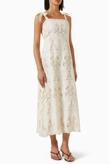 Lulu Embroidered Dress in Cotton