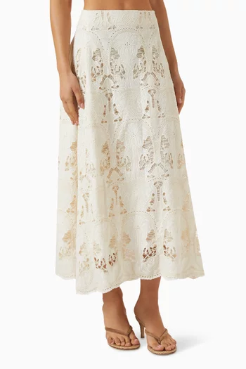 Emryn Embroidered Skirt in Cotton