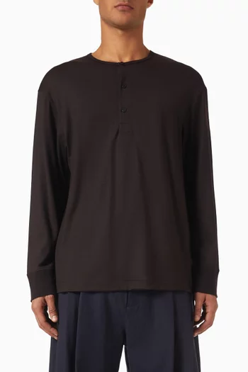 Kuyto Henley T-shirt in Cotton
