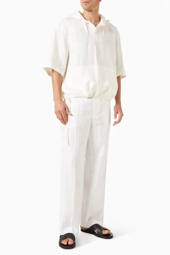 Hooded Popover Shirt in Linen