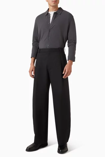 Draped Jersey Shirt in Cotton